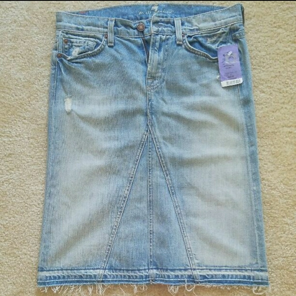 7 jeans knee length skirt