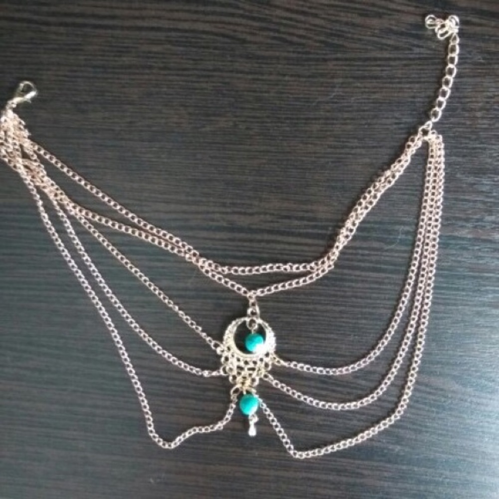 ✨Boho Silver Plated Anklet With Turquoise Detail✨ - Picture 4 of 4