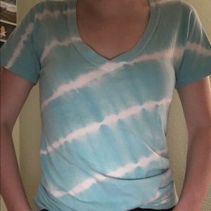 Element Blue and White Tie Dye V-Neck