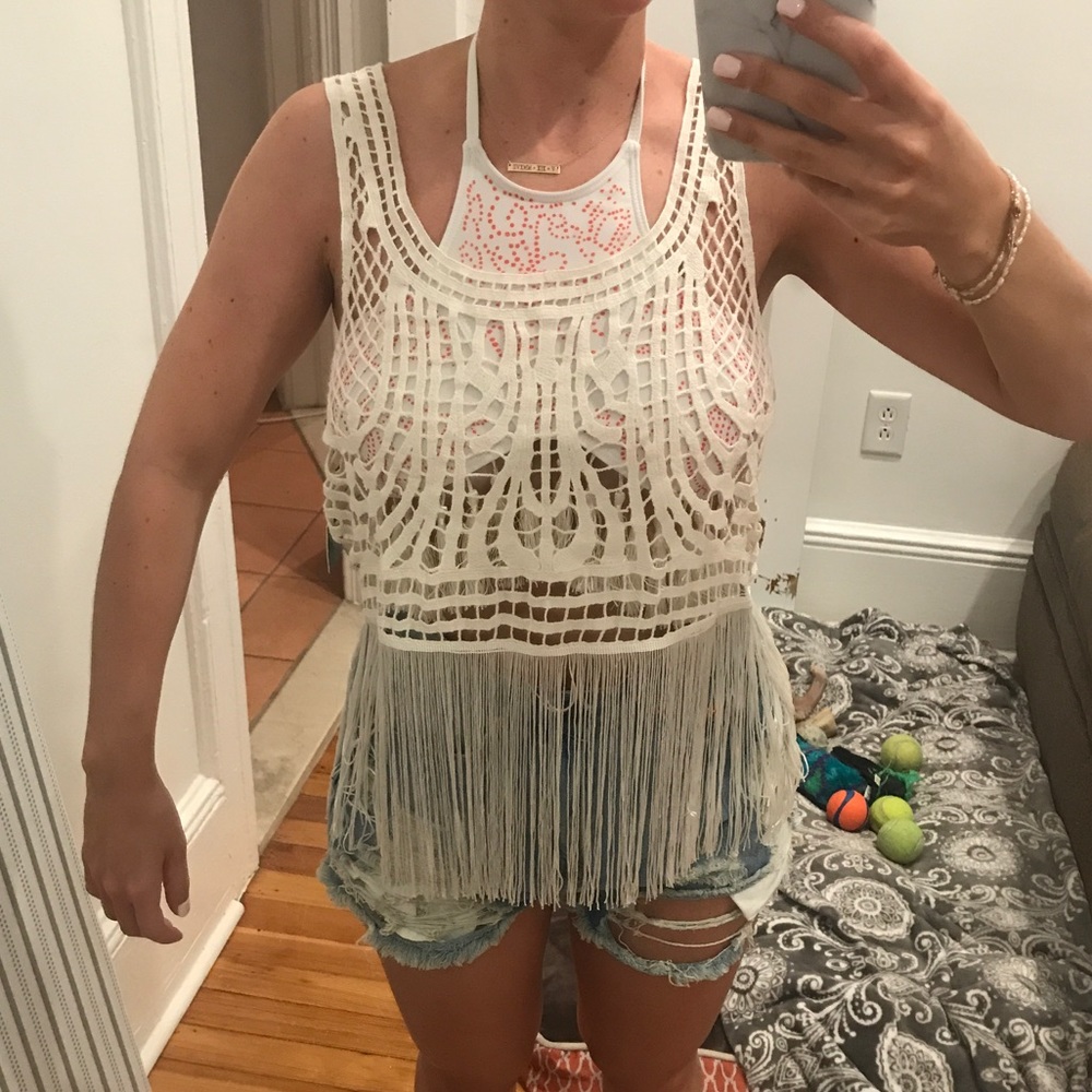 Crop top beach cover up