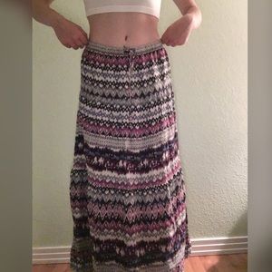 Boho Patterned Maxi Skirt