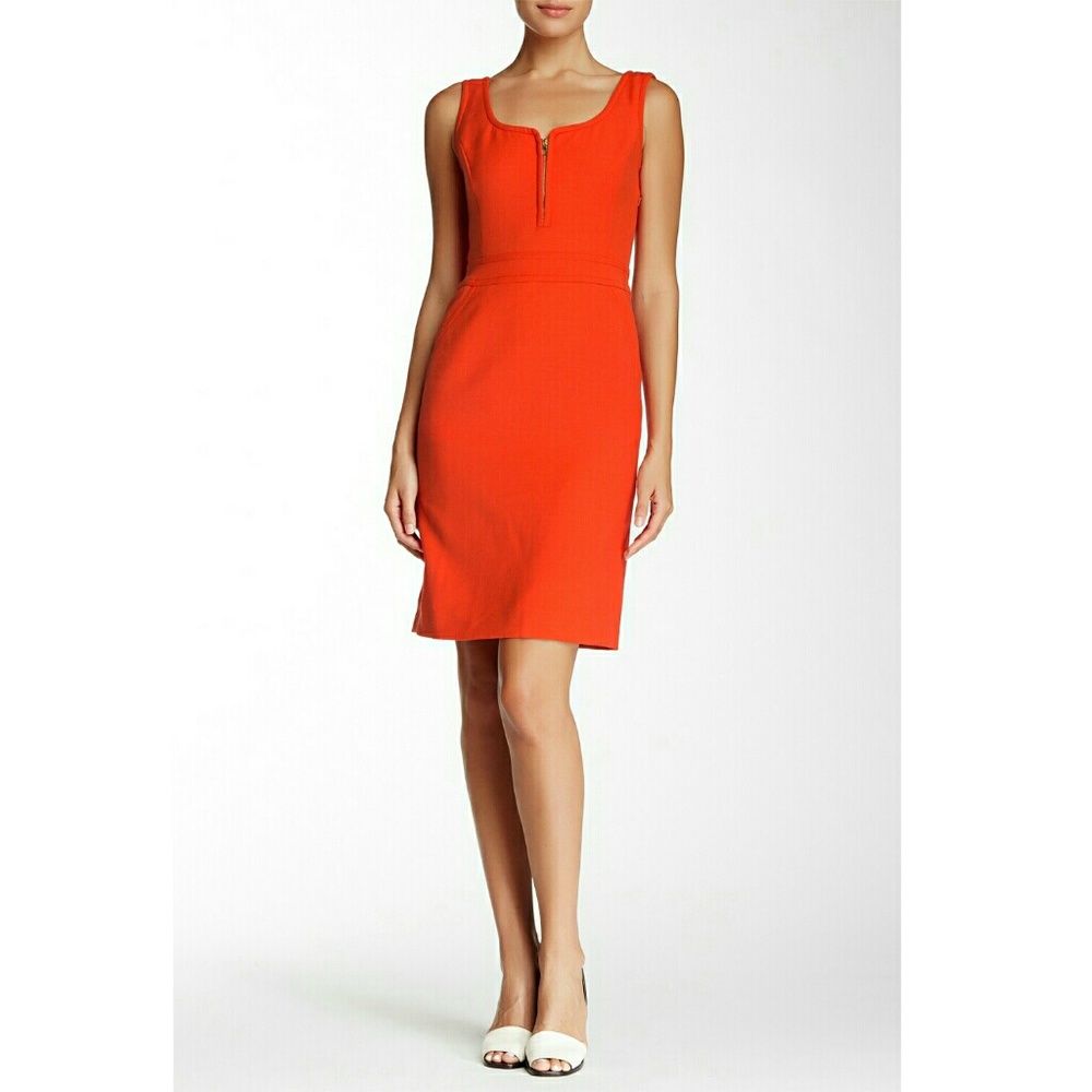 Tory Burch Orange Zachary Shift Wool Blend Dress