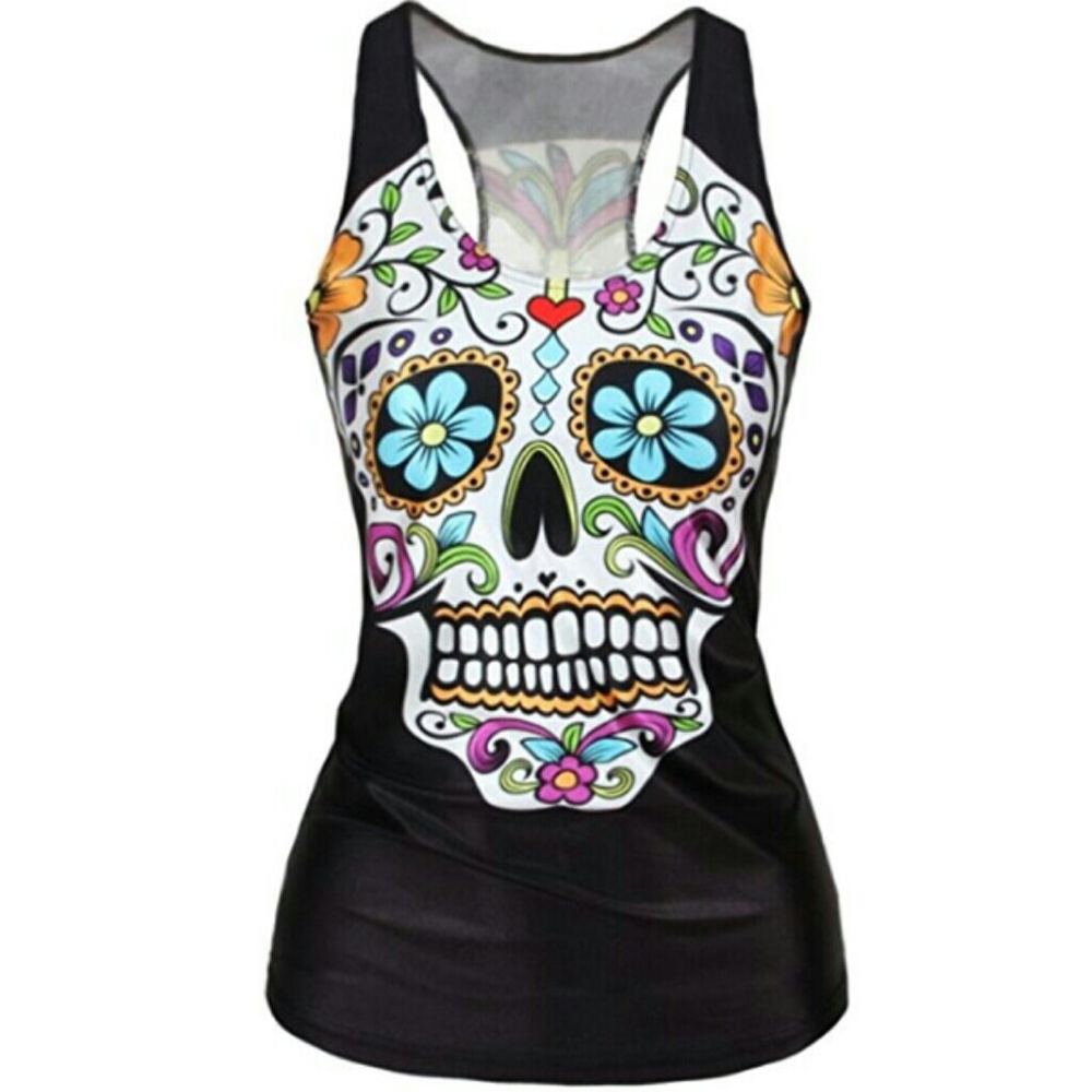 Sugar skull tank top Day of the dead