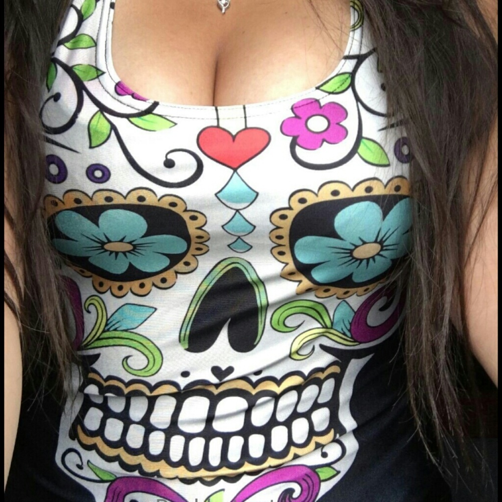 Sugar skull tank top Day of the dead - Picture 2 of 2