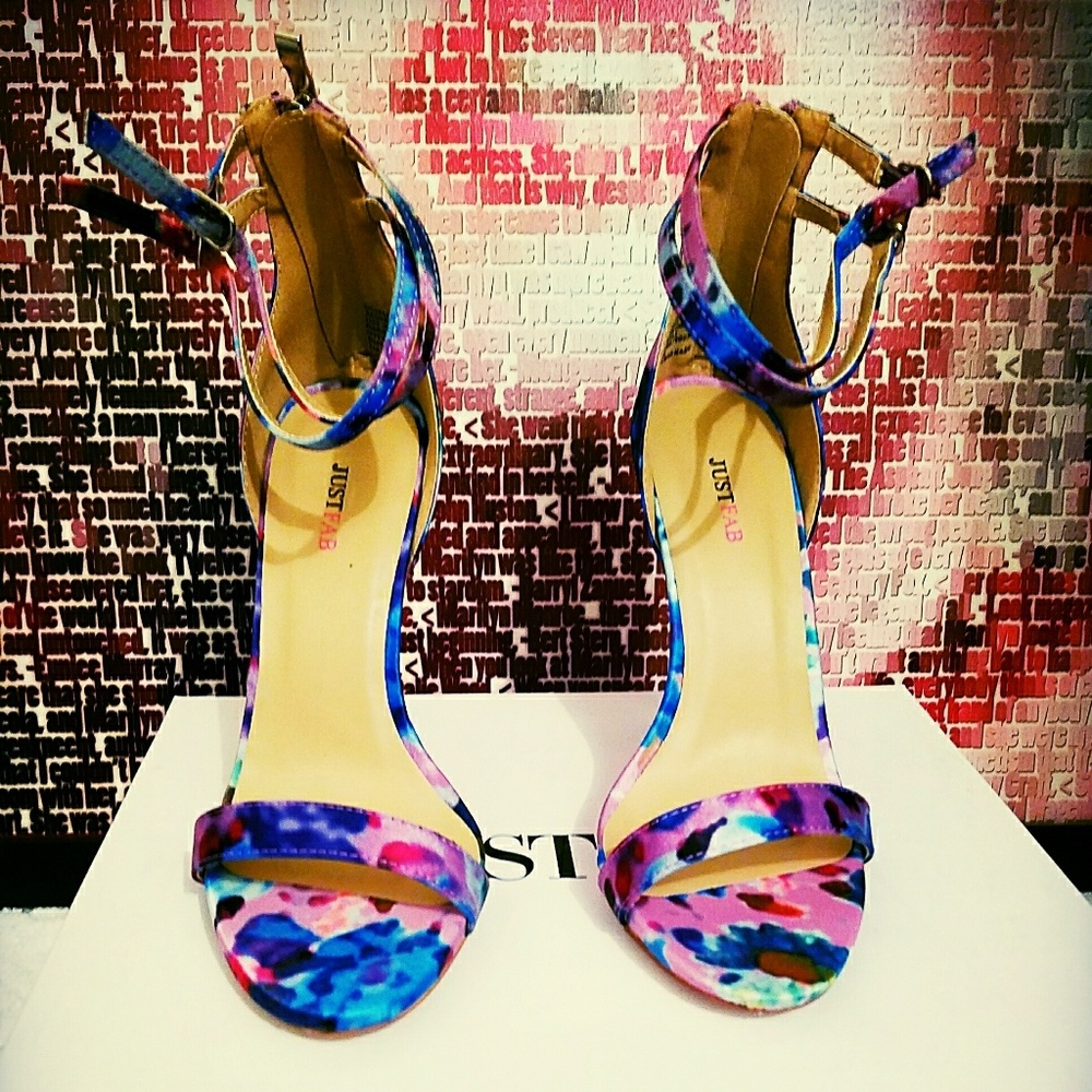 New multi color strap heels