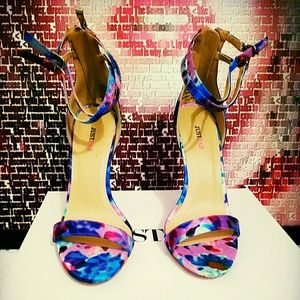 New multi color strap heels