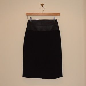 L'Agence Leather Detailed Skirt