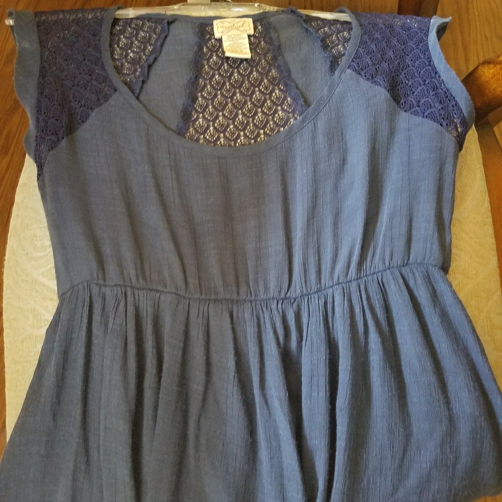 Thin Navy Lacy Blouse