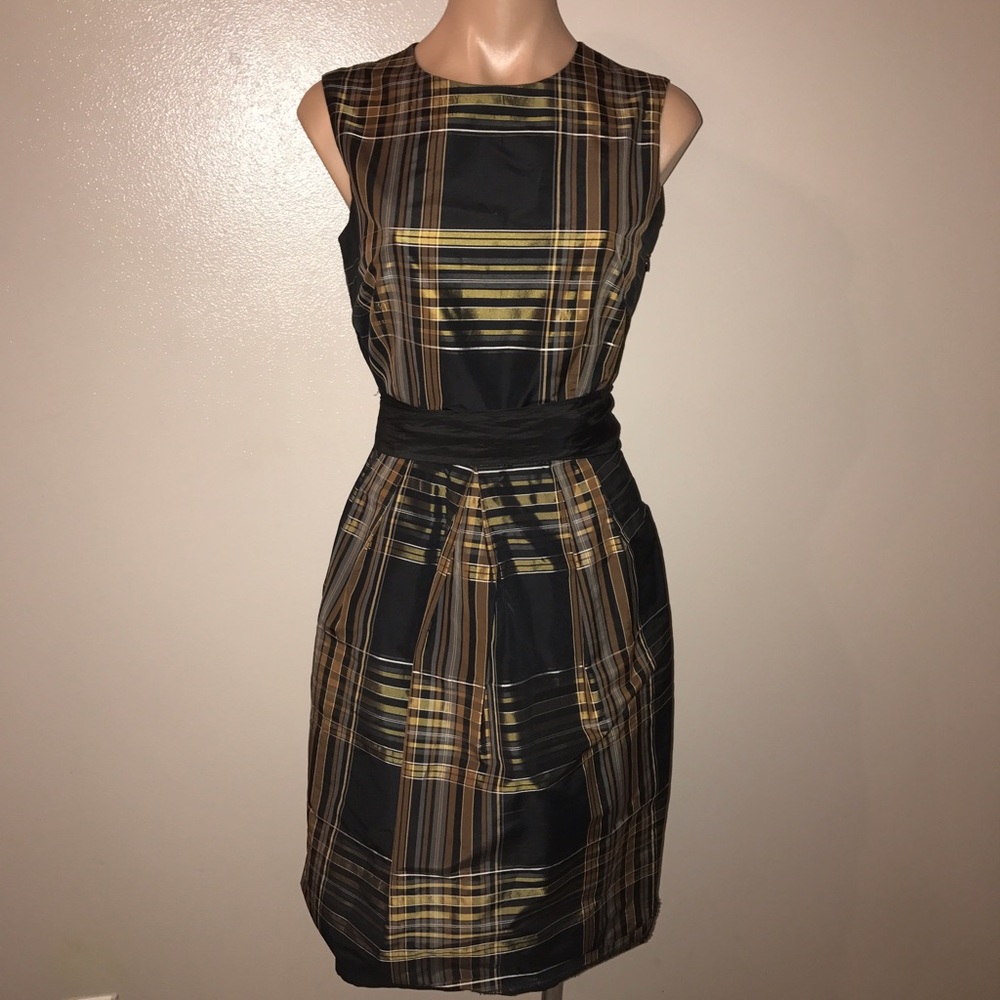 ❤️ ZARA plaid black shift bow dress
