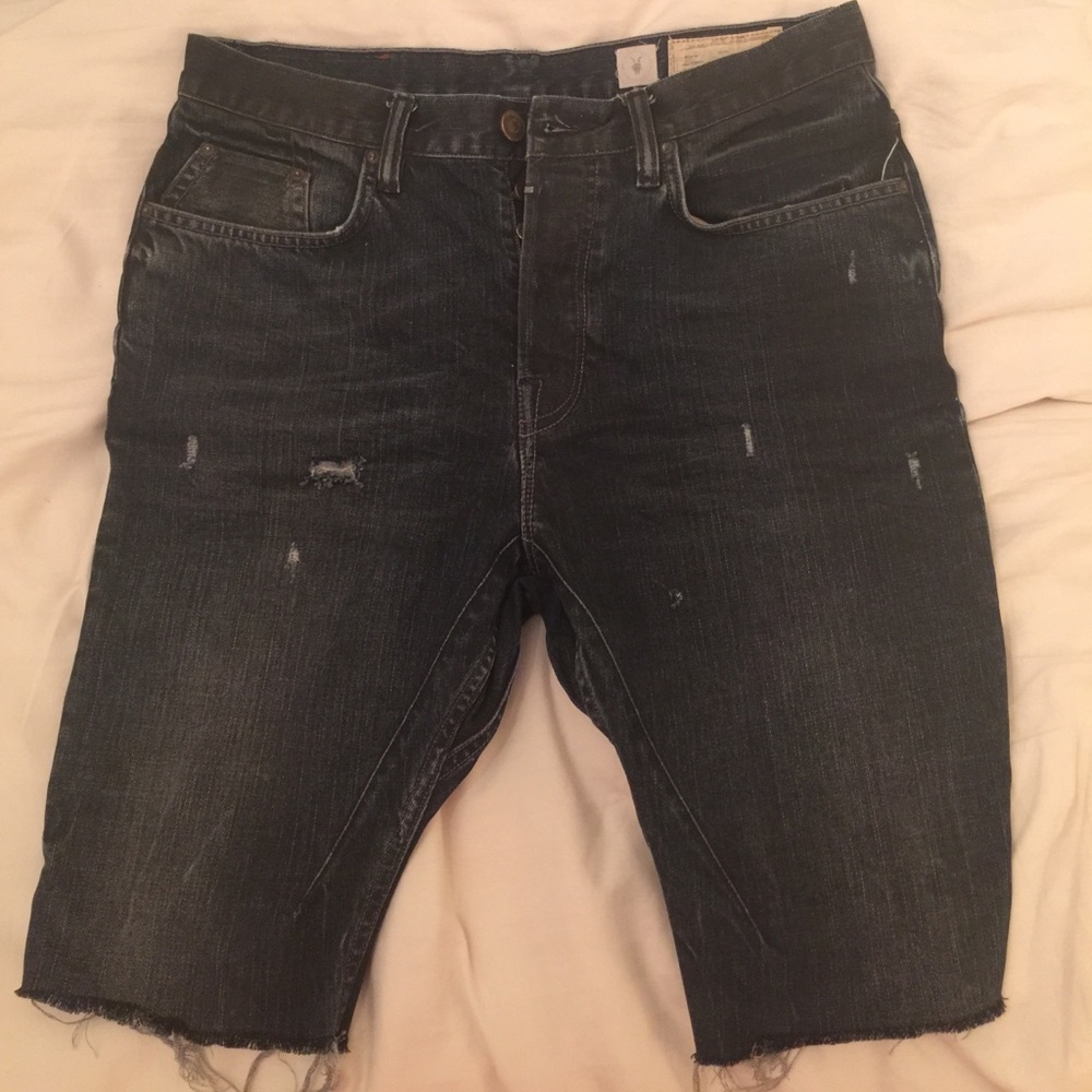 All Saints Distressed Spitalfields Cutoff Shorts