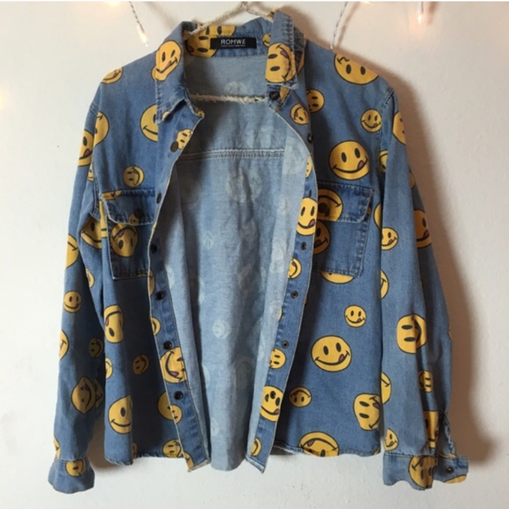UNIF Acid Smiley Denim Jacket