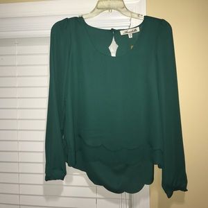 Francesca's Chiffon Cut Out Top NWT
