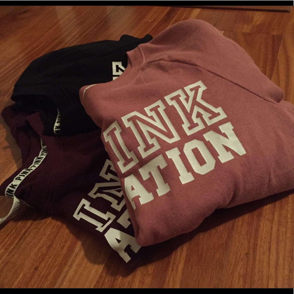 VS Pink Slouchy Crews(3)
