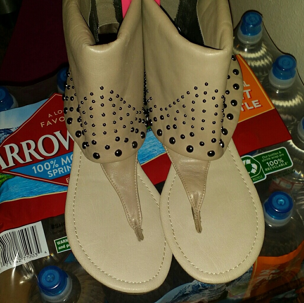 Studded sandals (never worn)