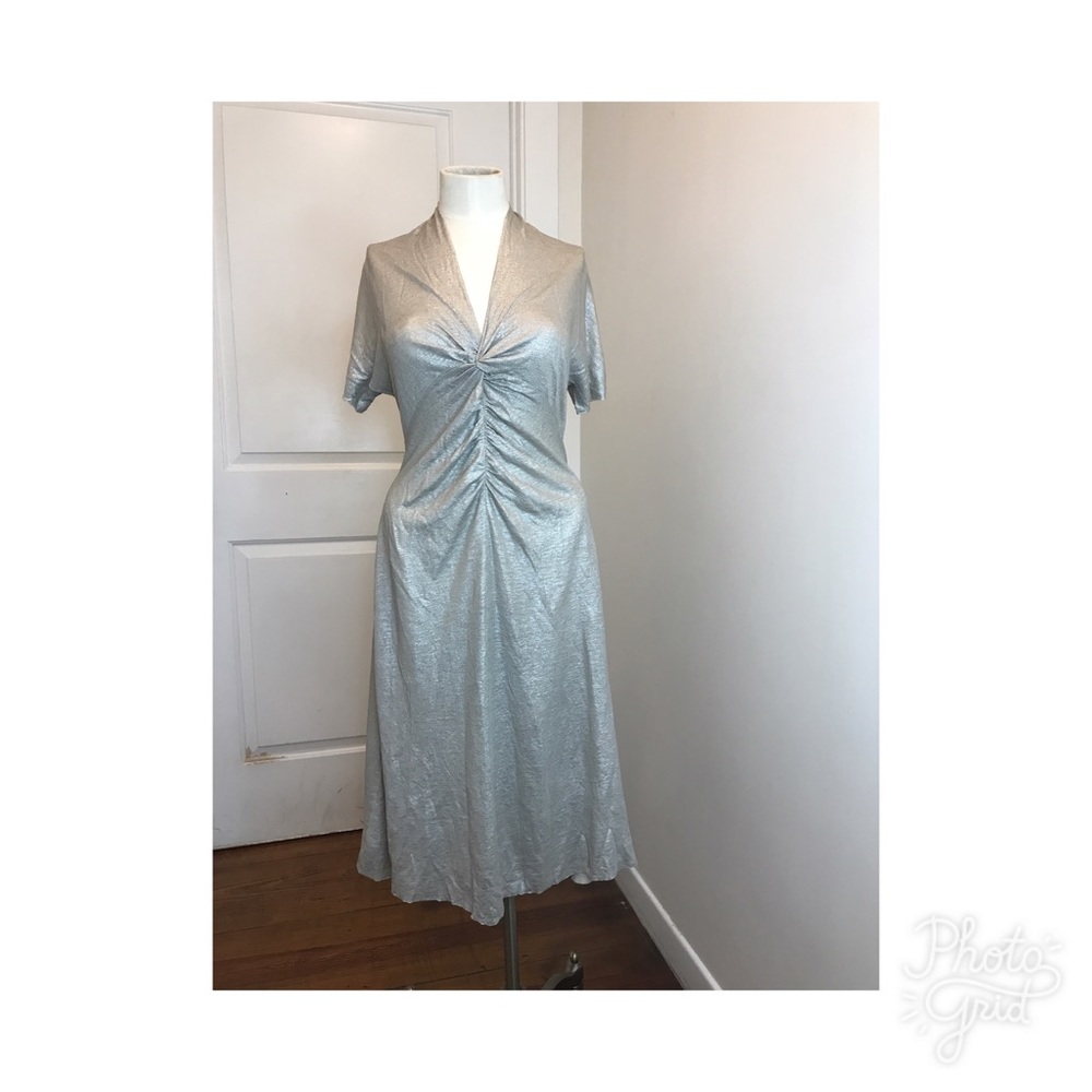 Silver body conscious dress by Rosae Nichols