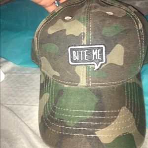 Camo hat with patch