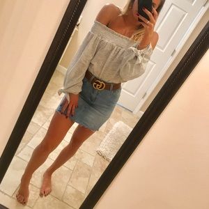 Striped off the shoulder top size XS