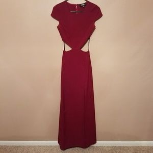 Lulu's Conversation Piece Backless Maxi Dress