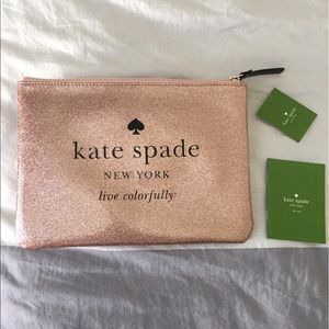 Kate Spade Holiday Gia Rose Gold pouch/clutch- NEW