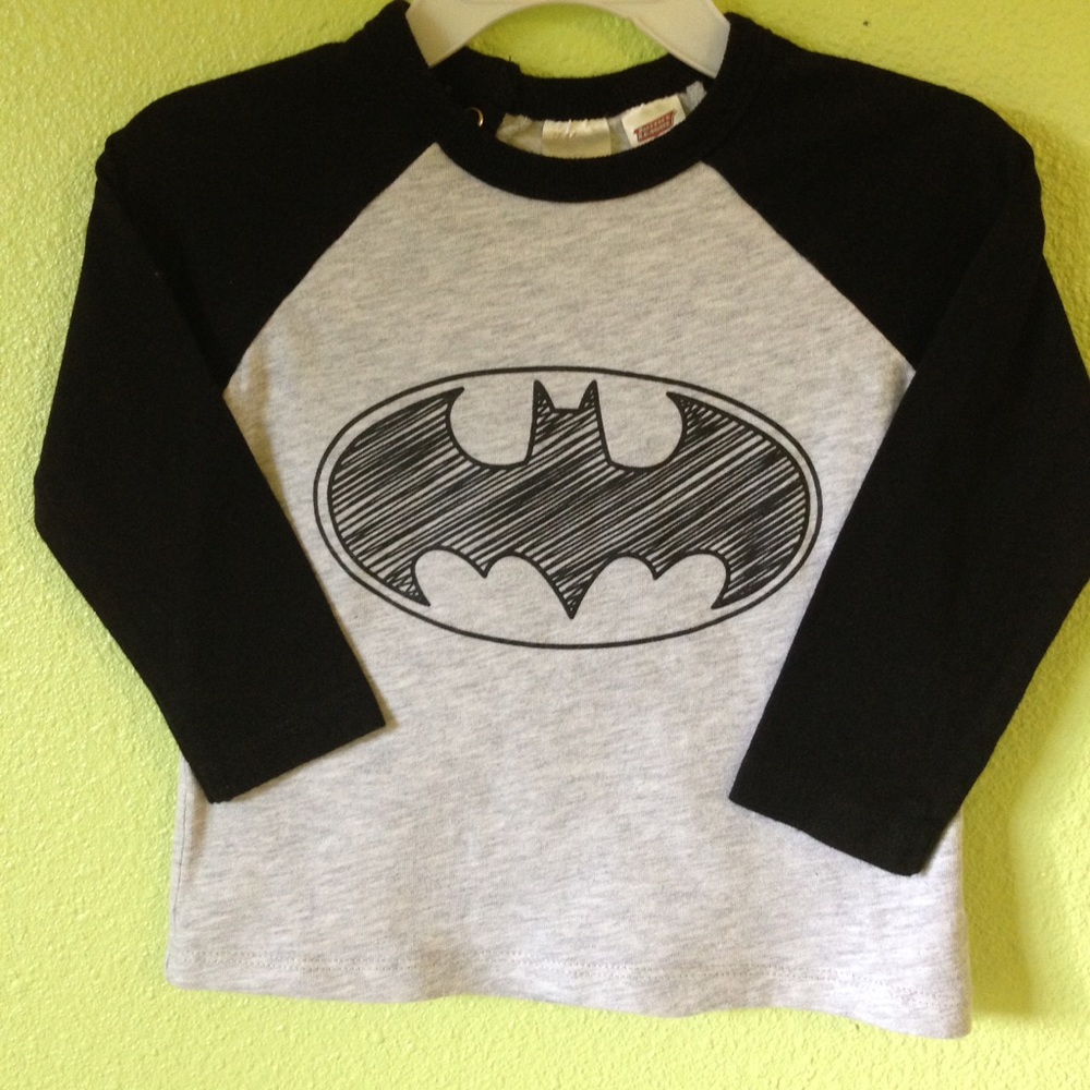 H&M 2-pack Long-sleeved T-shirts Light gray/Batman - Picture 5 of 8