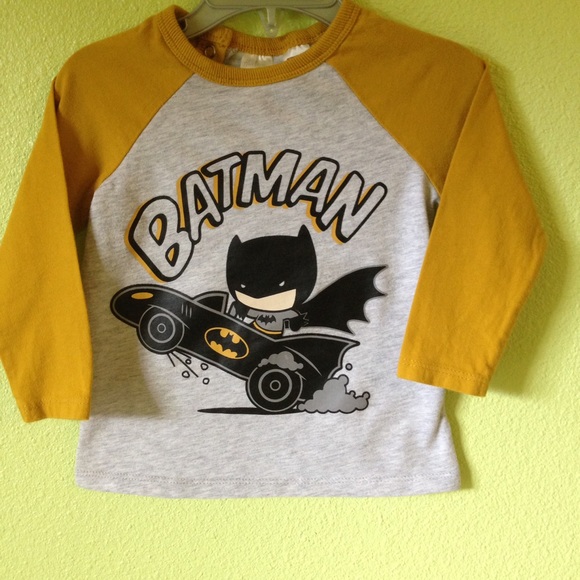 H&M 2-pack Long-sleeved T-shirts Light gray/Batman - Picture 2 of 8