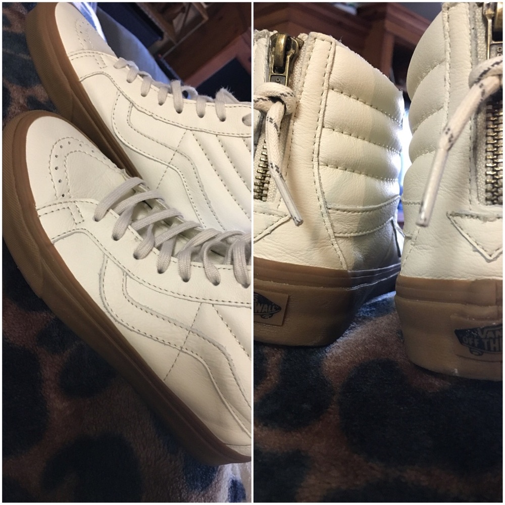 White leather vans
