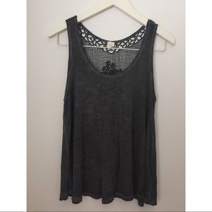 Urban Outfitters- Washed Crochet Back Tank Top