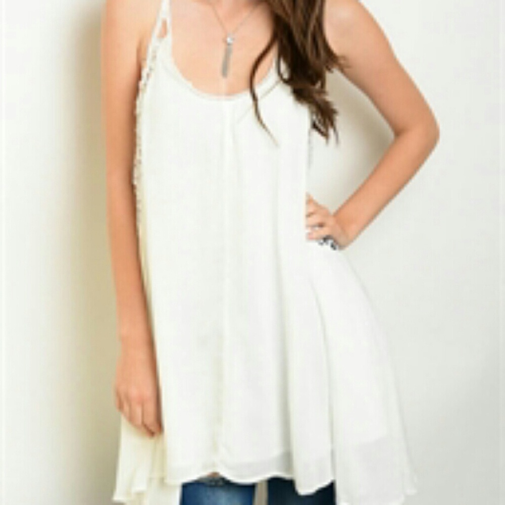 Ivory crochet racerback top