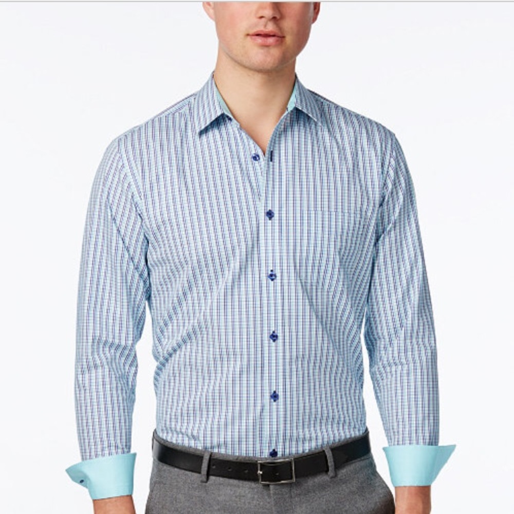 Tasso Elba plaid long sleeve shirt