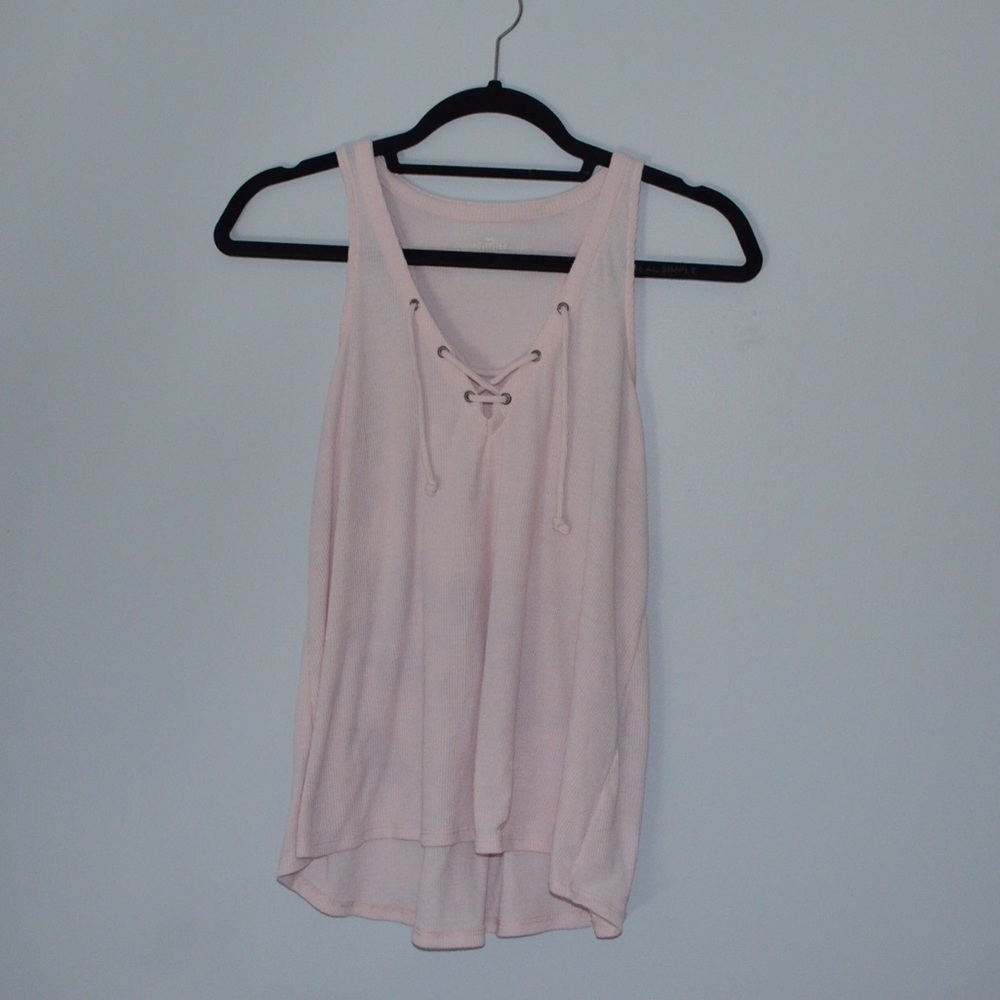Hollister Pink Corset V neck Tank Top