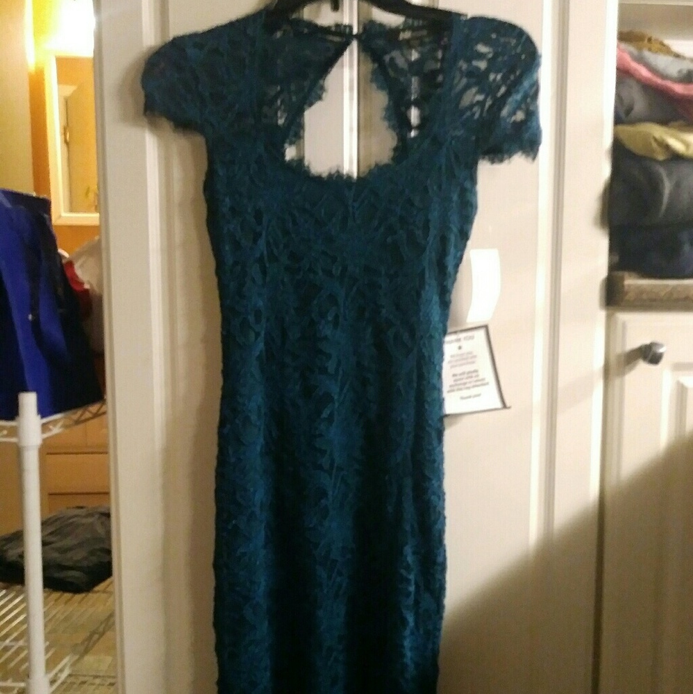 Hunter green lace dress