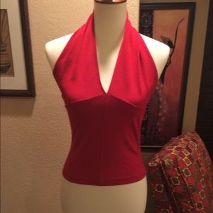 DKNY RED HALTER TOP SIZE SMALL