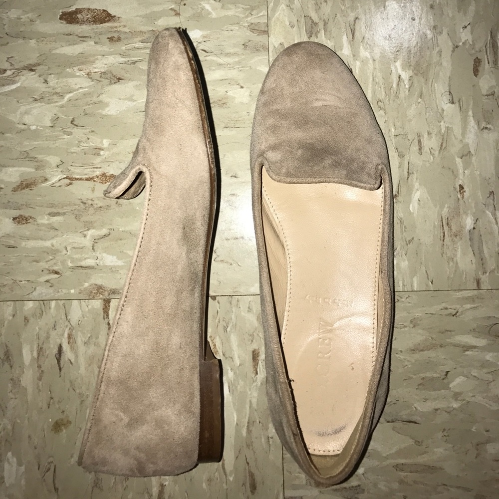 J. Crew Addie suede taupe loafers