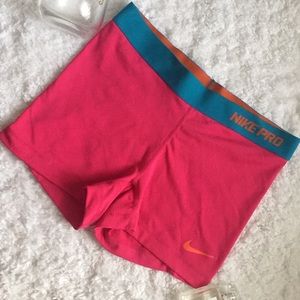 Pink Nike Pro Compression Shorts