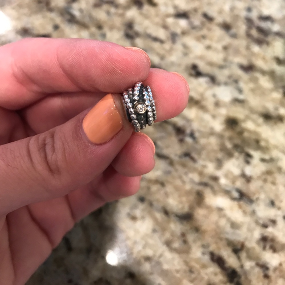 Pandora Two Tone 14k Kerry Diamond Charm