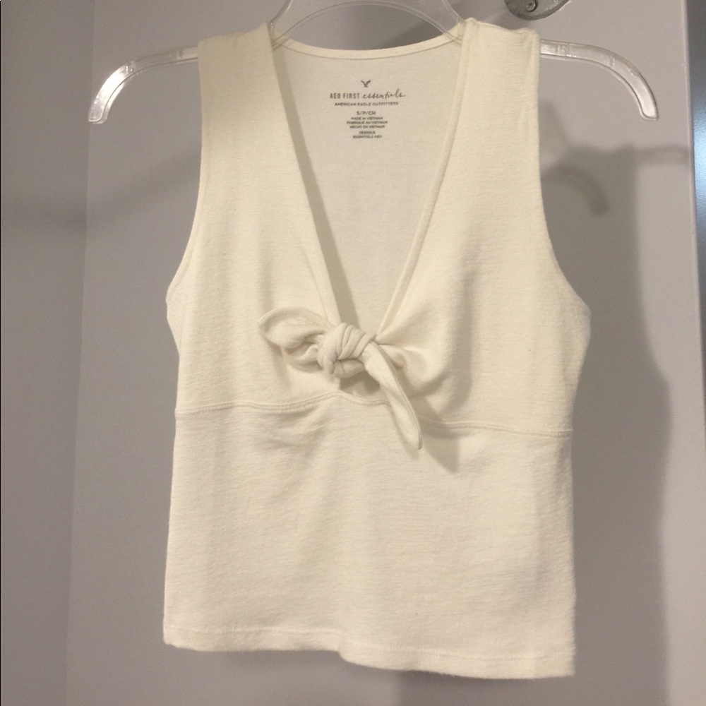 Tie Front Crop Knit Tank