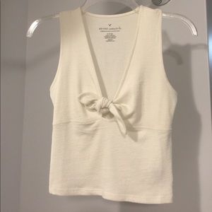 Tie Front Crop Knit Tank