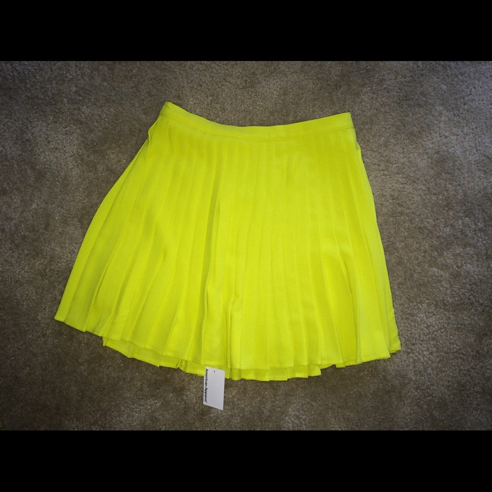 New American Apparel Crepe Sunburst Pleated Skirt