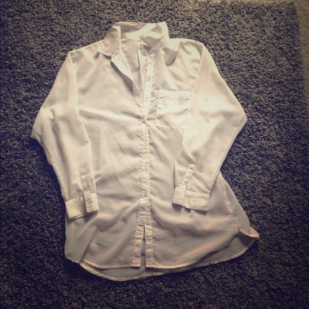 Sheer oversized boyfriend shirt