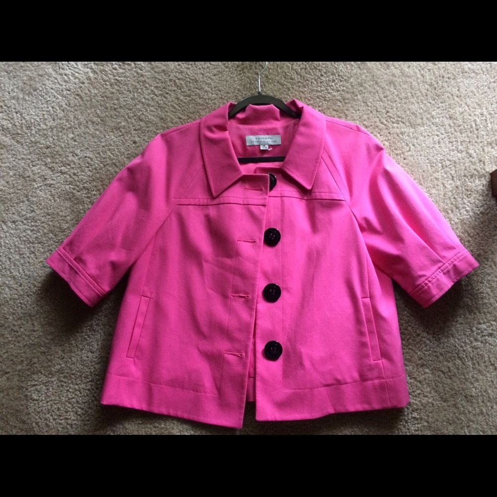 Tahari 4 Button Three Qrtr Sleeve Blazer Jacket