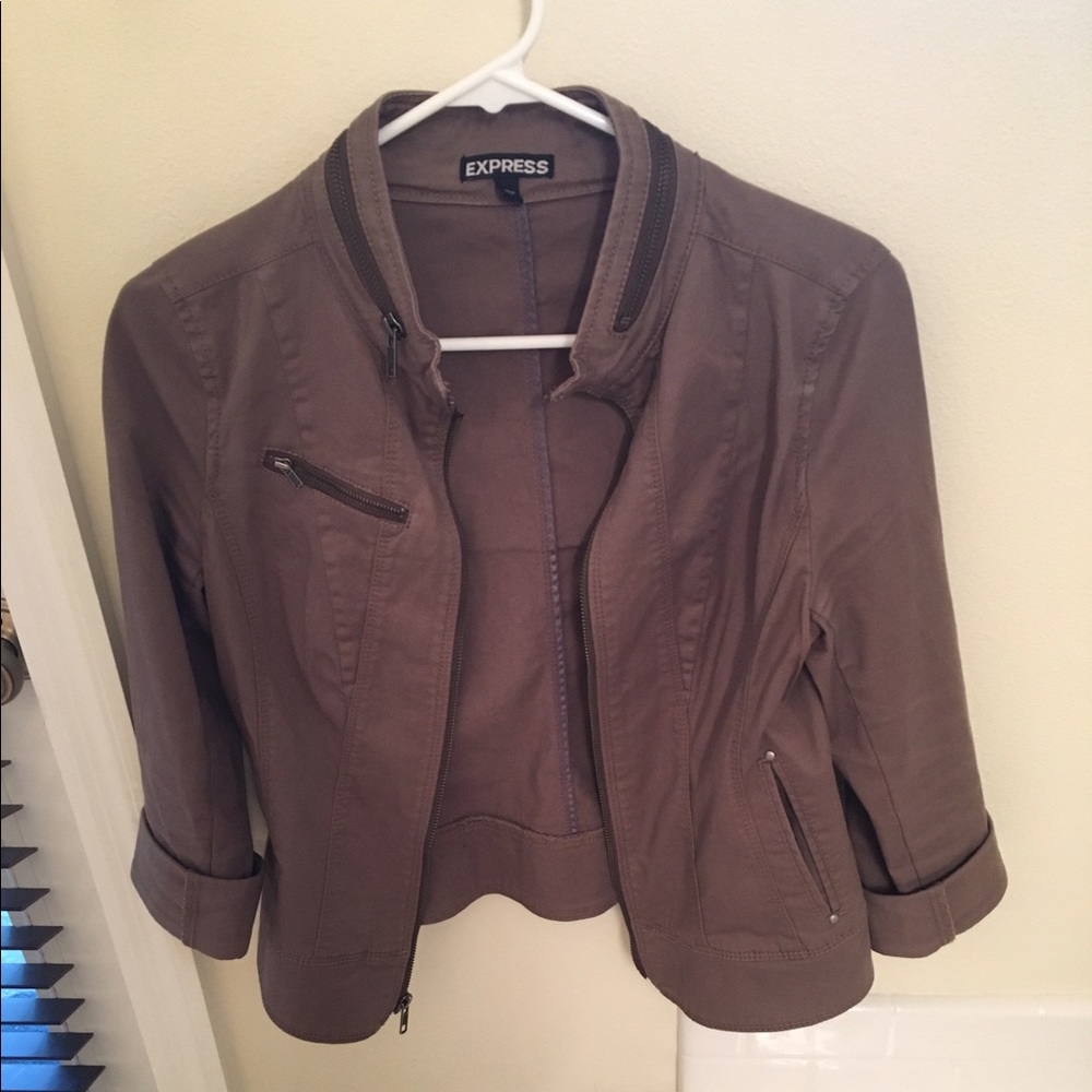 Express jacket taupe/green
