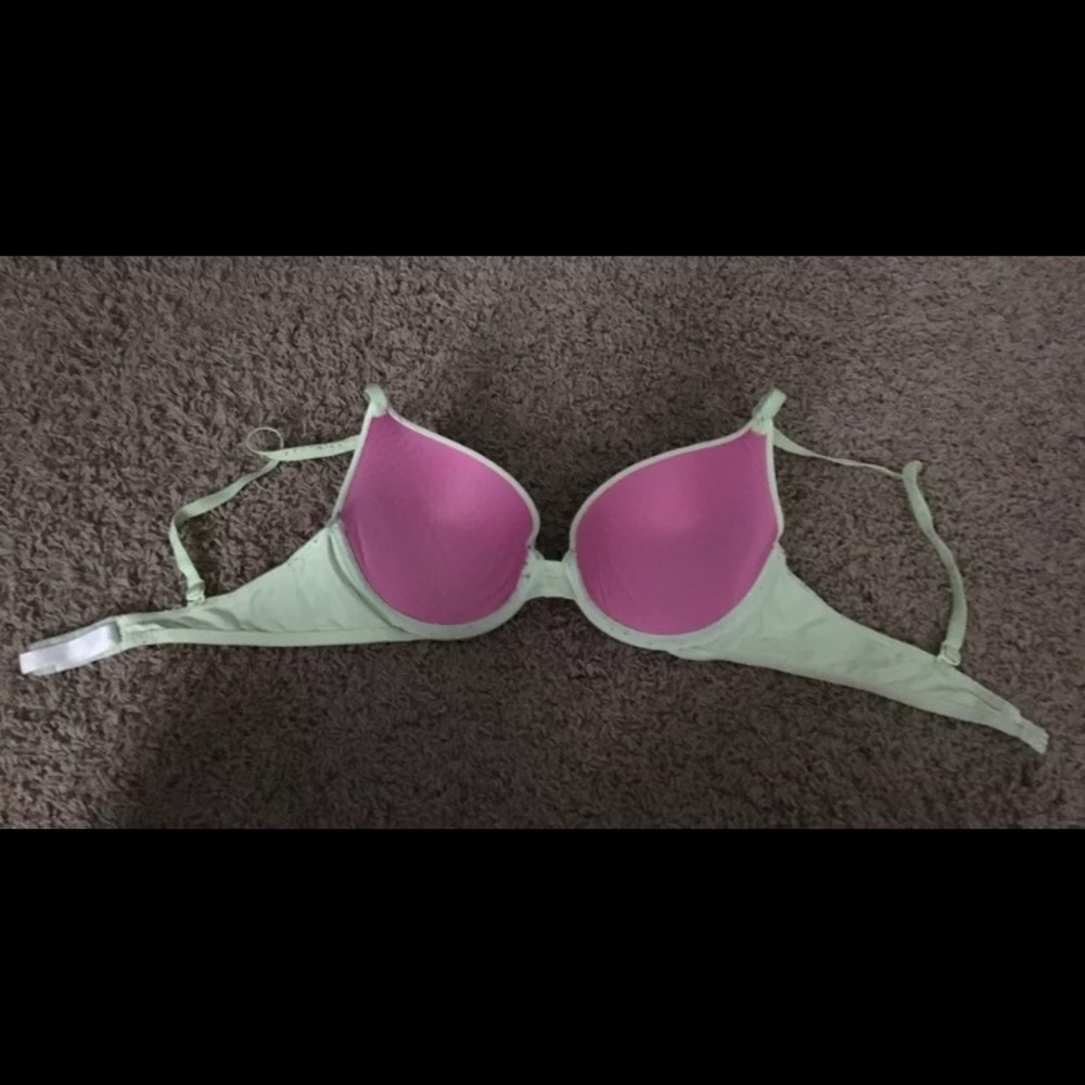 Lightly lined PINK bras yellow & white patterned