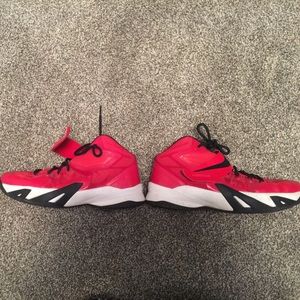 Nike lebron soldier 8 red and white 8/10 condition