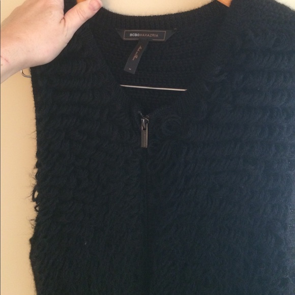 BCBG Black Textured Vest Sz M - Picture 2 of 6