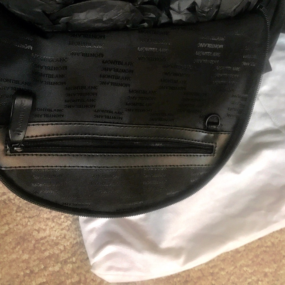 MontBlanc 'Nightflight' Leather/Nylon Backpack (L) - Picture 6 of 8