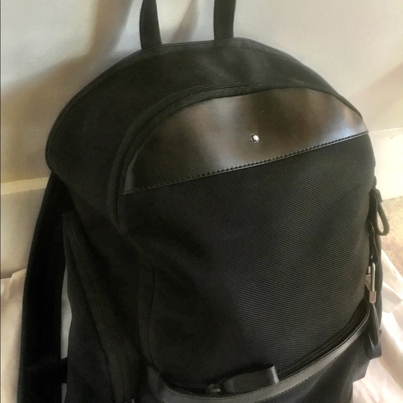 MontBlanc 'Nightflight' Leather/Nylon Backpack (L) - Picture 2 of 8