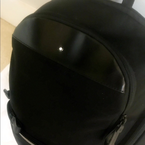 MontBlanc 'Nightflight' Leather/Nylon Backpack (L) - Picture 4 of 8