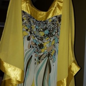 Gorgeous Yellow Tunic with accent rhinestones