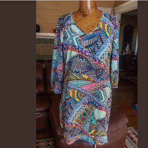 Pink owl shift dress size large L