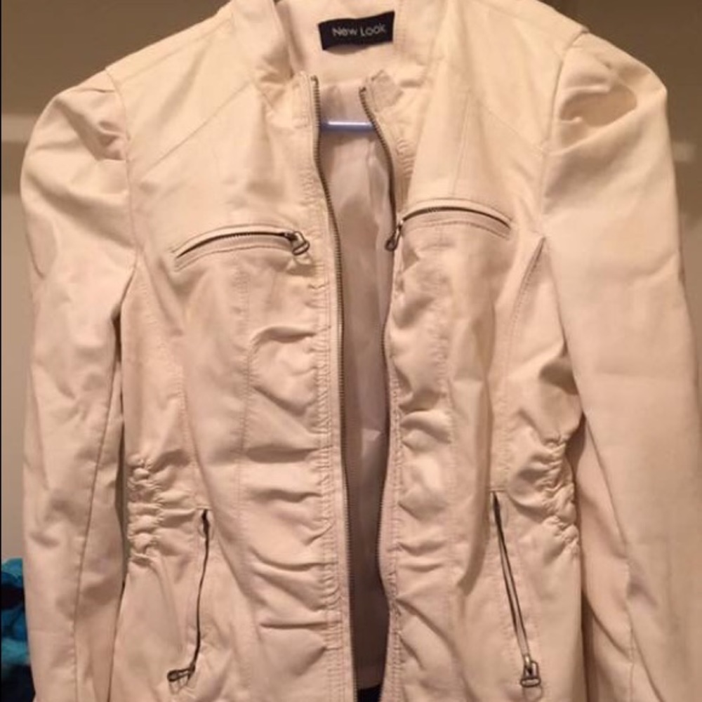 White Faux Leather Jacket